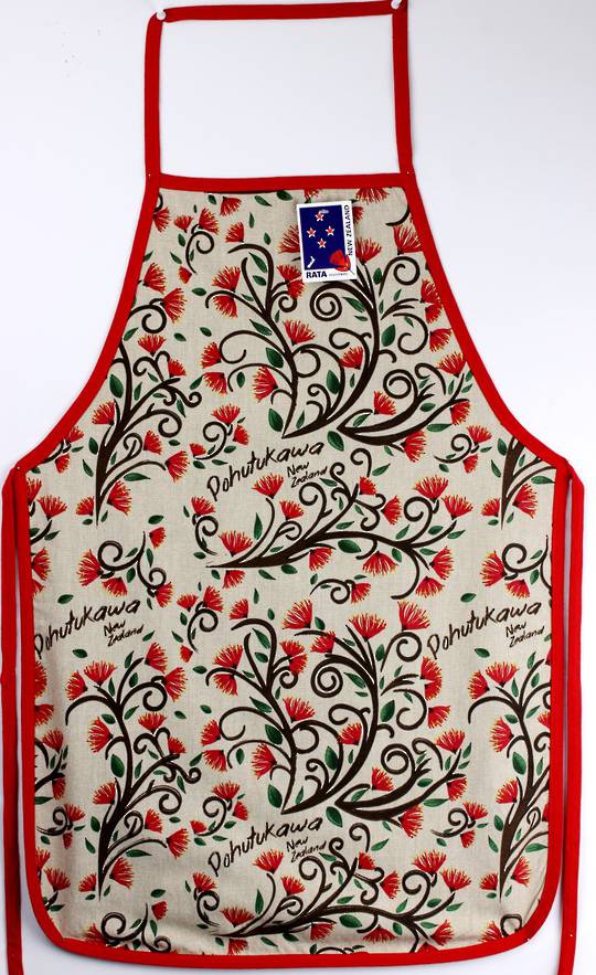 Pohutukawa apron small linen  Code: APR-POH/S/LIN